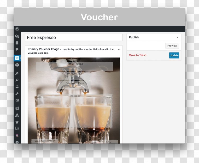 Gift Card Espresso Machines WooCommerce Product Design - Vouchers Transparent PNG