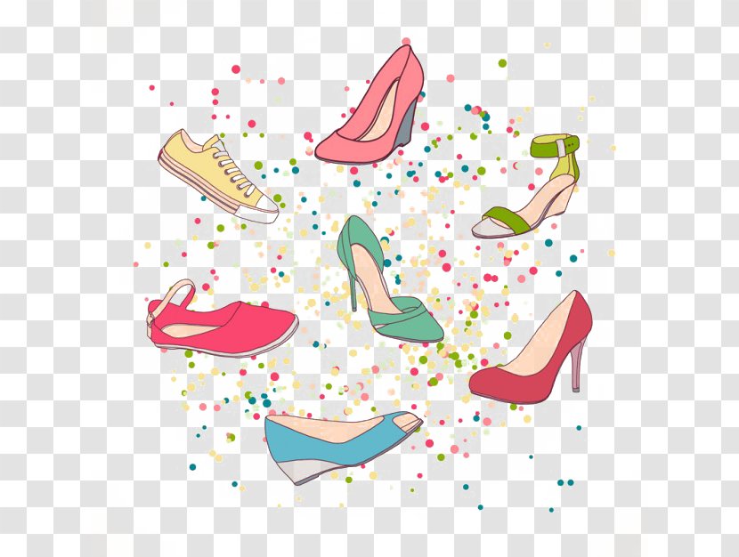 High-heeled Footwear Shoe Absatz Sandal - Watercolor - Girls High Heels Transparent PNG