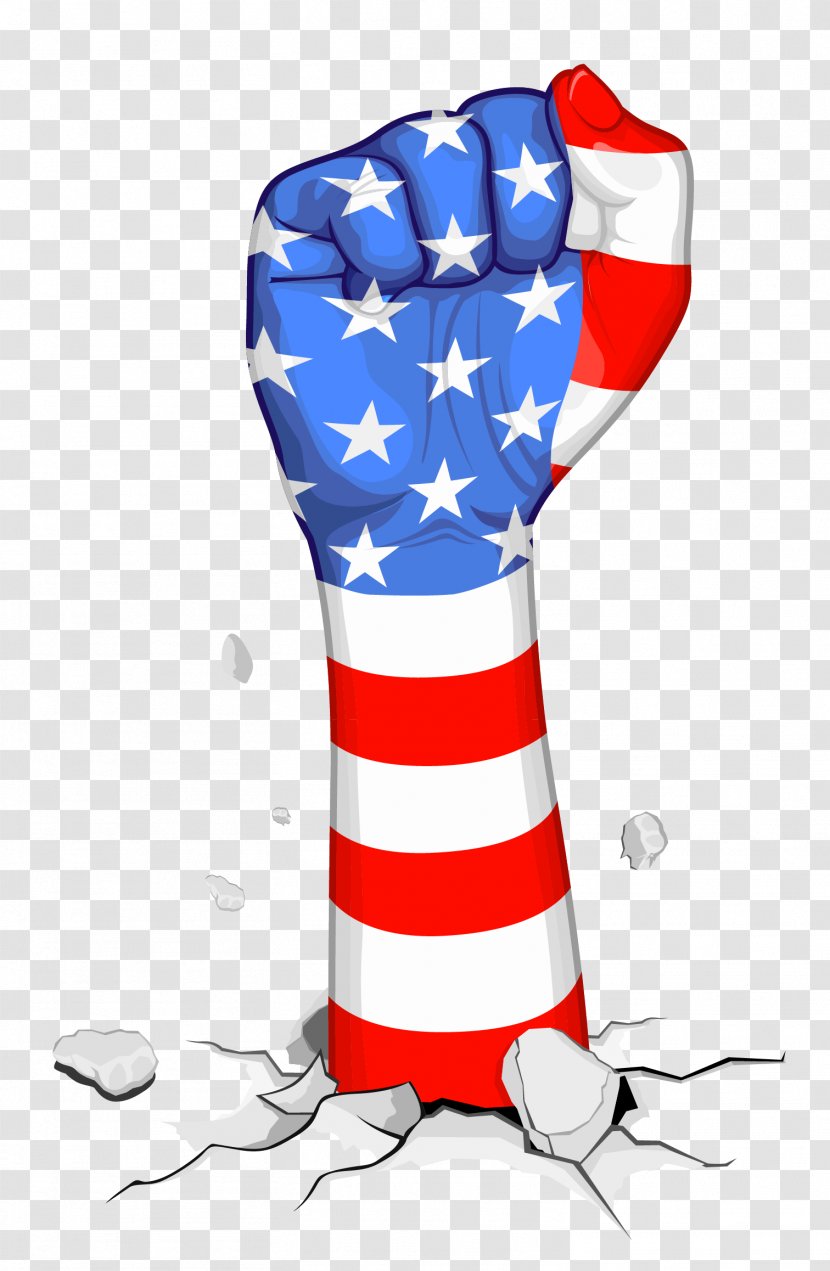 Unity Clip Art - Independence Day - American Fist Flag Decor Clipart Transparent PNG