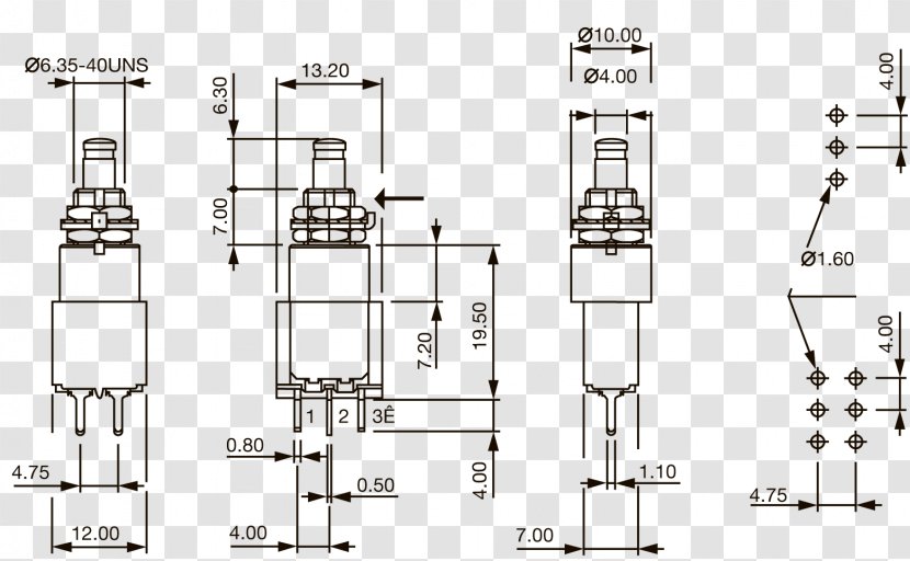 Push-button Electrical Switches Floor Plan Engineering - Push Button Switch Transparent PNG