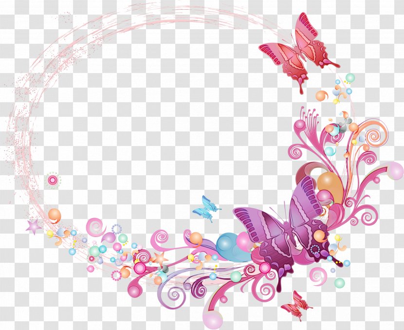 Watercolor Butterfly Background - Pink Lepidoptera Transparent PNG