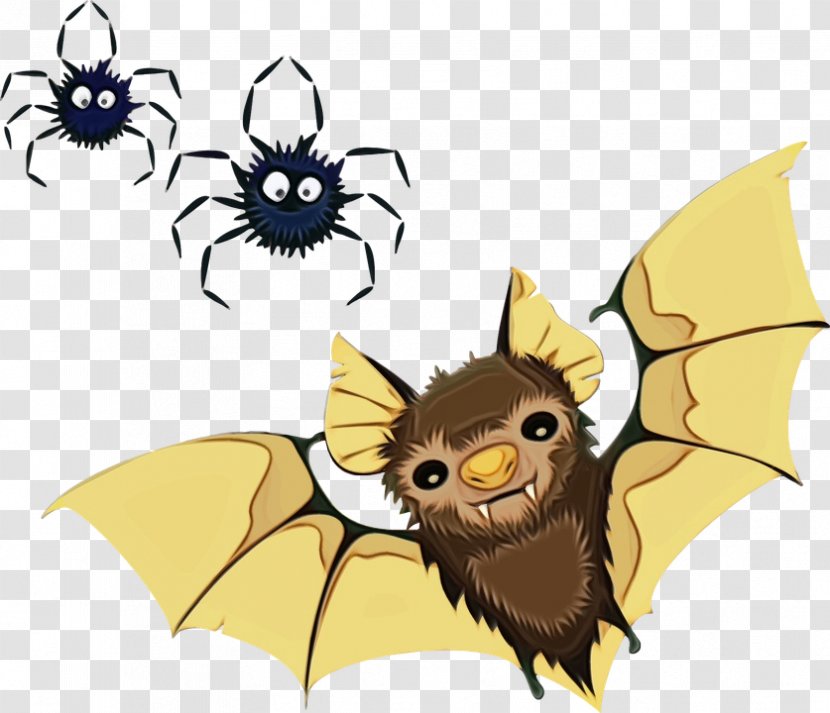 Cartoon Clip Art Bat Fictional Character Plant - Animation Transparent PNG