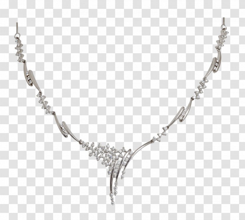 Necklace Body Jewellery Diamond Platinum - Silver Transparent PNG