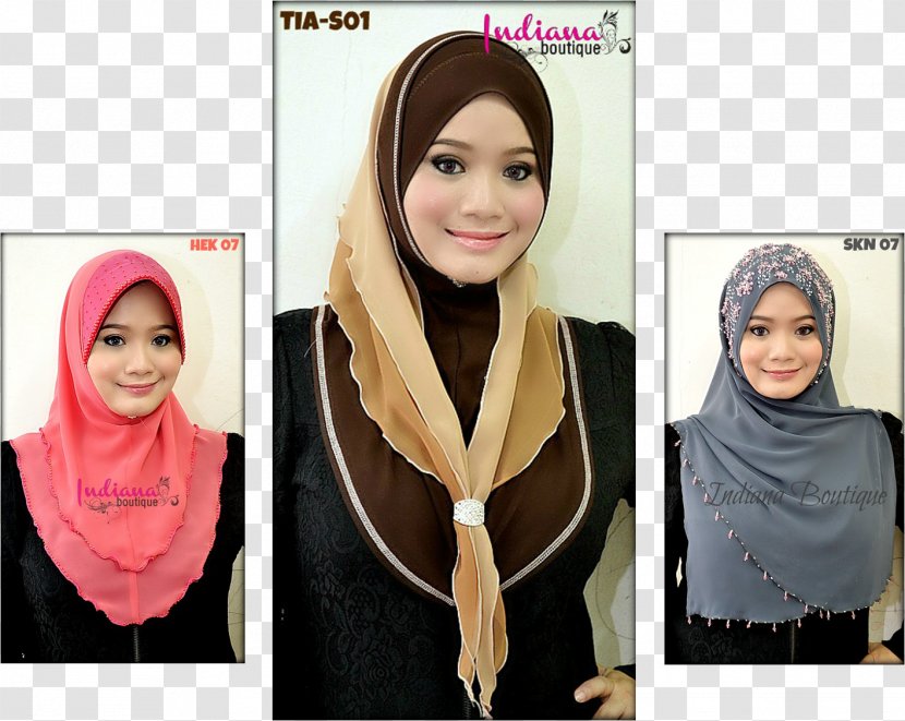 Neck Scarf Stole - Frame - Tudung Transparent PNG