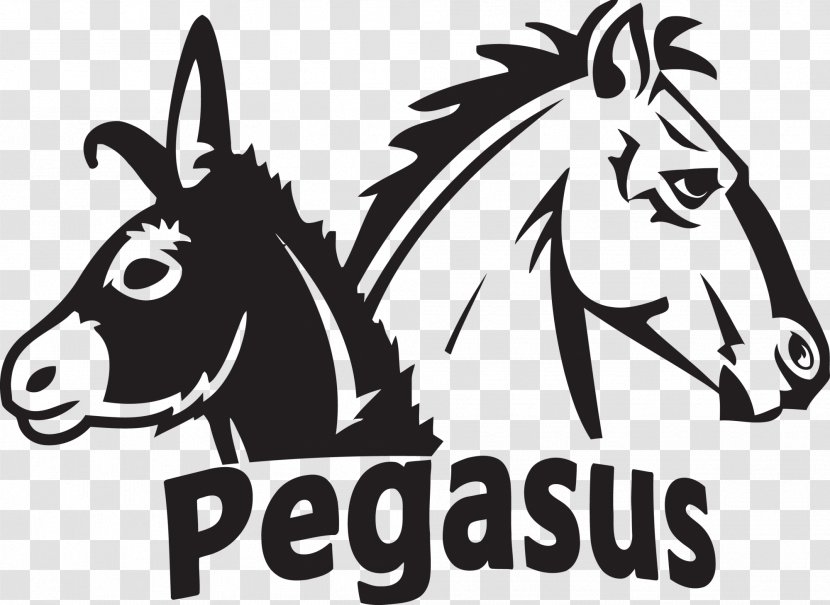 Mule Pony Donkey Mustang Equestrian - Logo - Fire Pegasus Transparent PNG