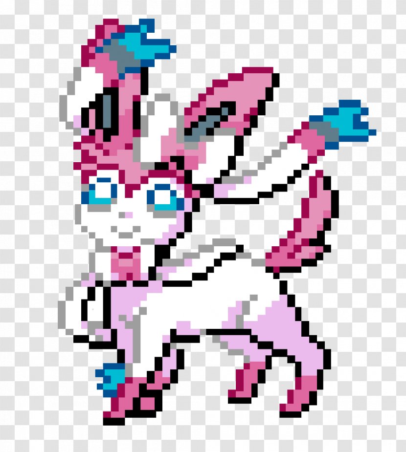 Sylveon Pixel Art Pokémon Drawing - Deviantart - Fox Cross Stitch Transparent PNG