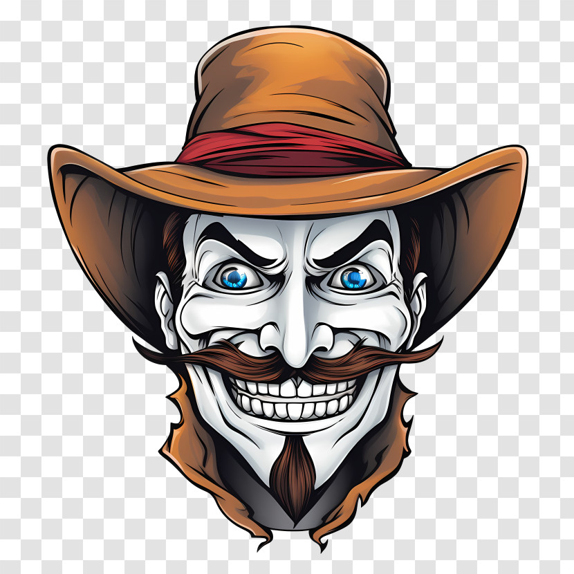 Guy Fawkes - Cowboy Face Illustration Transparent PNG