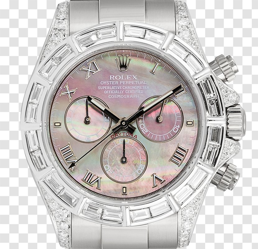 Rolex Daytona Diamond Watch Colored Gold - Tahitian Pearl Transparent PNG