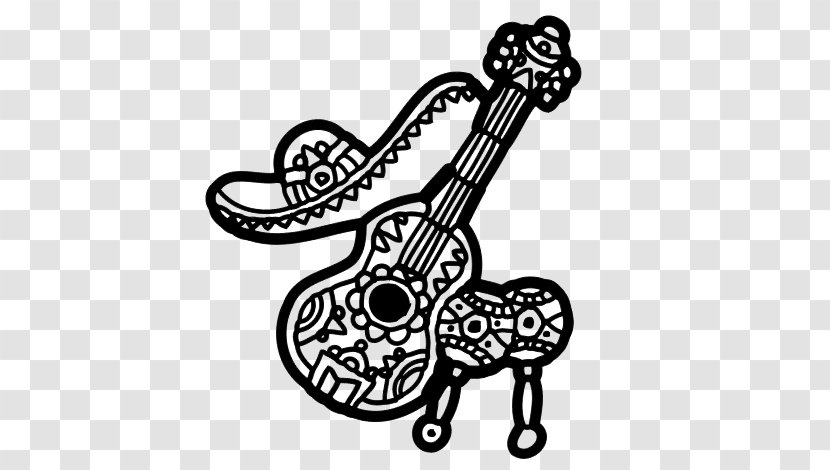 Mexico Mexican Cuisine Drawing Coloring Book Mariachi - Tree - Guitar Transparent PNG