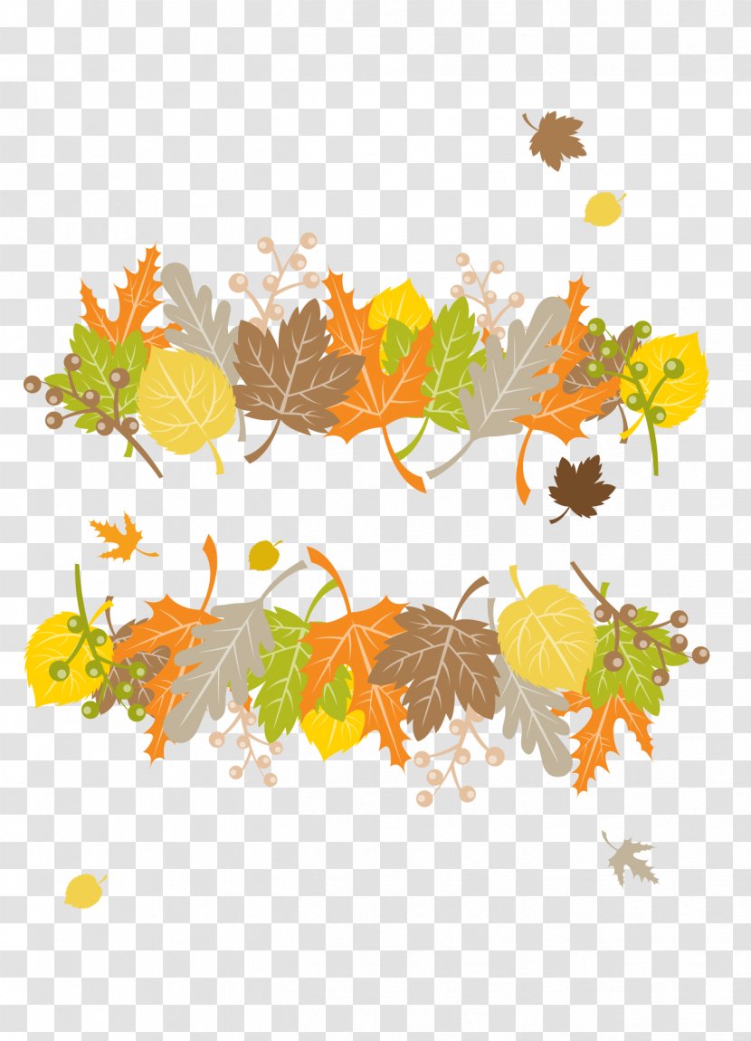 Autumn Euclidean Vector Leaf - Yellow - Hand Painted Leaves Transparent PNG