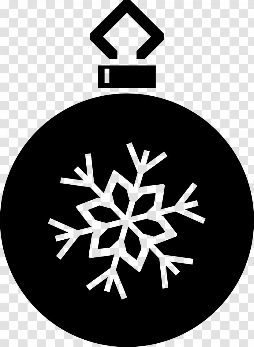 Christmas Ornament Silhouette - Black And White - Snowflakes Transparent PNG
