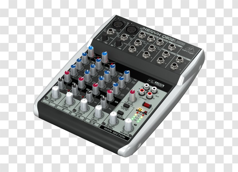 Microphone Behringer Xenyx Q802USB Audio Mixers Mixer Transparent PNG