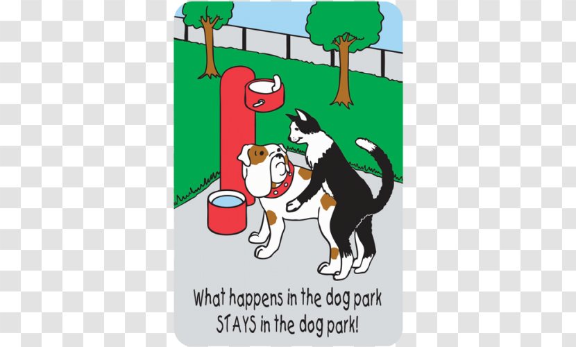 Dog Park Cartoon Greeting & Note Cards Transparent PNG