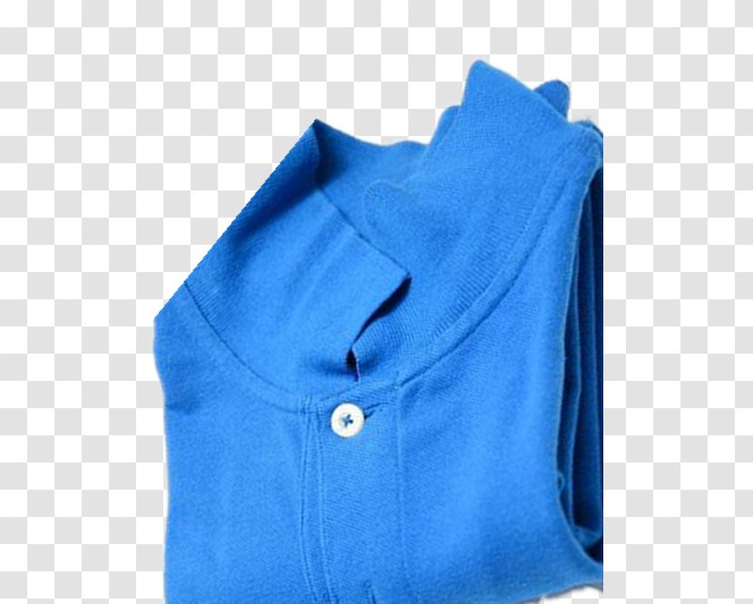 Clothing Sleeve Blue Dress - Neck - Folded Transparent PNG