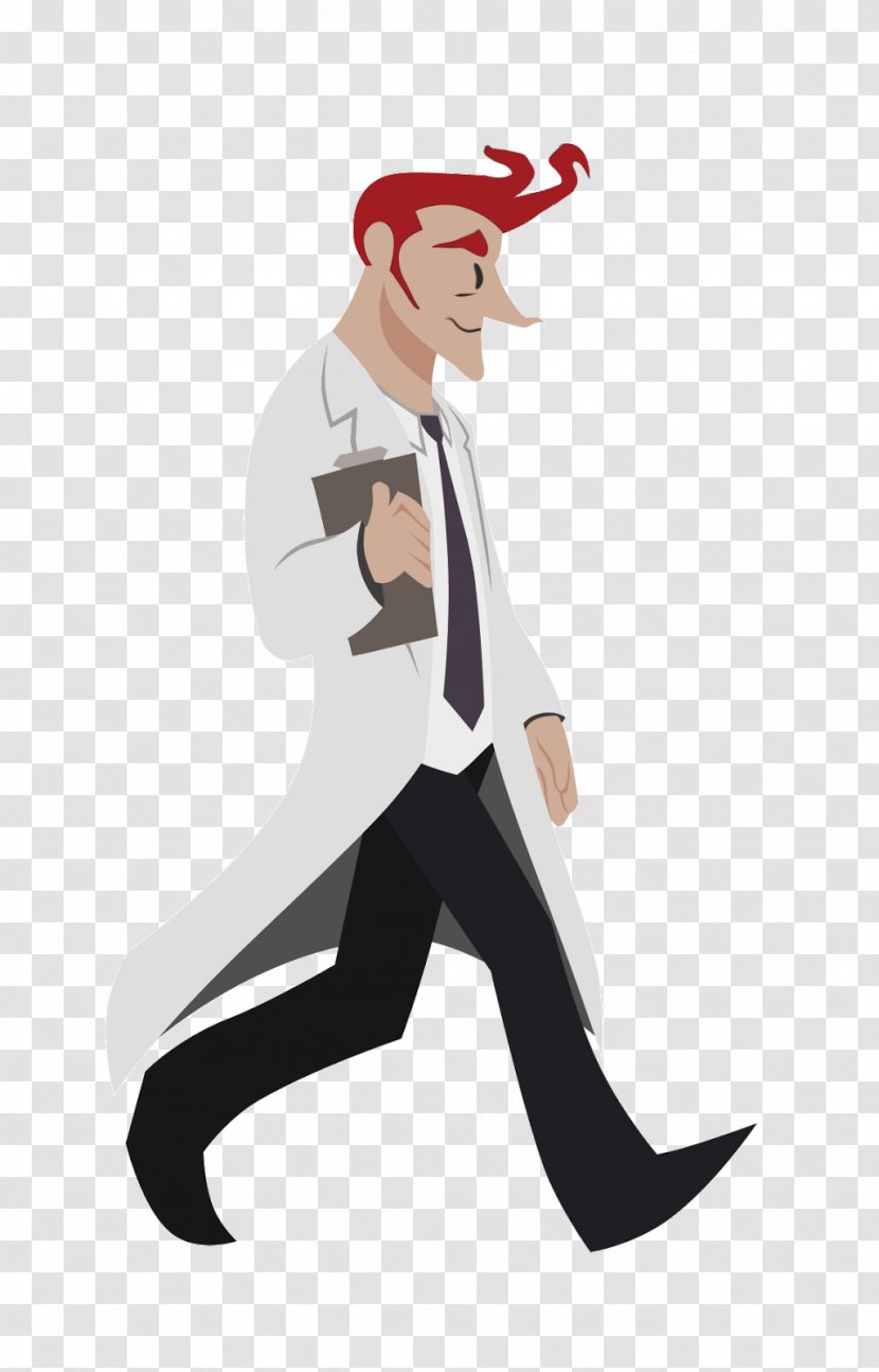 Walk Cycle Animation Scientist Image GIF - Standing Transparent PNG