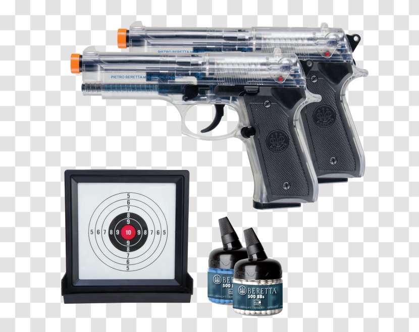 Airsoft Guns Trigger Firearm Pellets - Beretta 92 - Pistol Transparent PNG