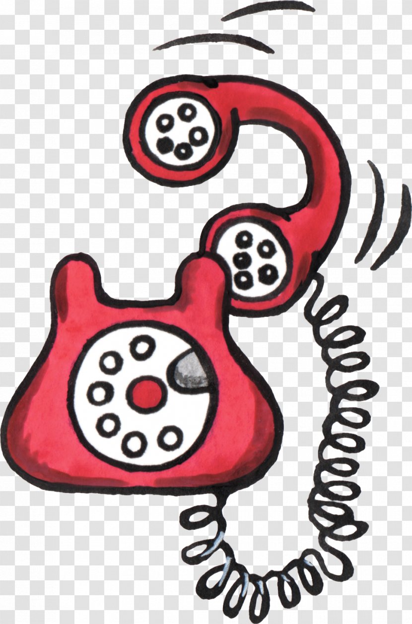 Telephone Call Mobile Phones Handset Clip Art - Red Transparent PNG