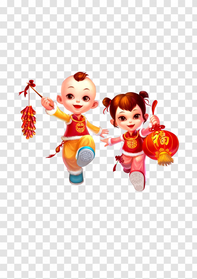Chinese New Year Firecracker Bainian Red Envelope Traditional Holidays - China Doll Transparent PNG