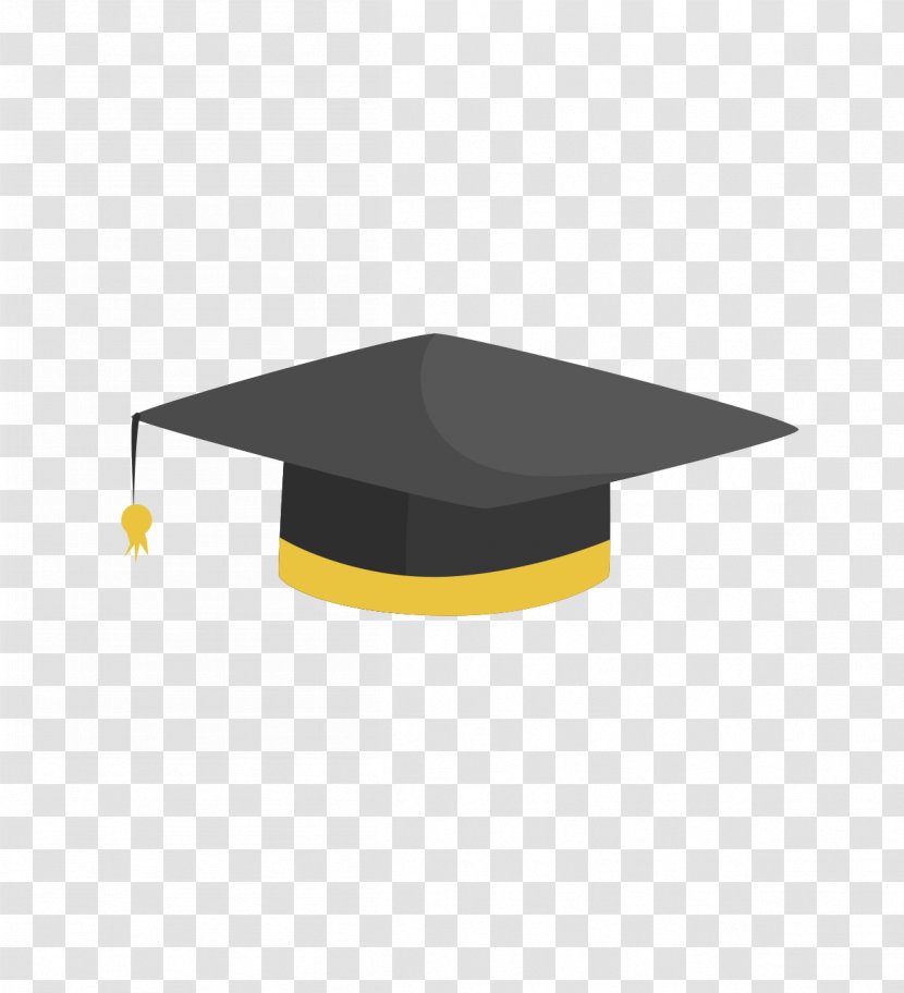 Yellow Angle Pattern - Bachelor Cap Transparent PNG