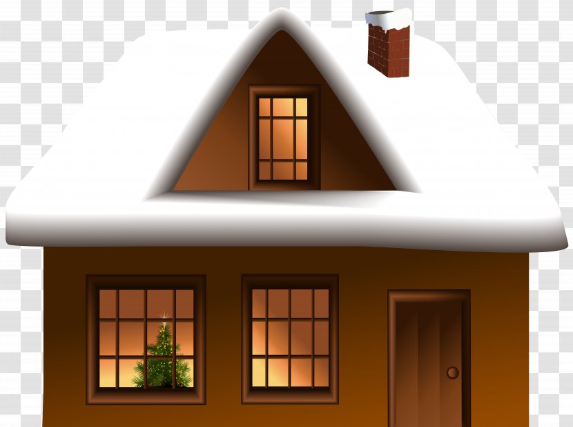 Gingerbread House Snow Clip Art - Facade - Winter Image Transparent PNG