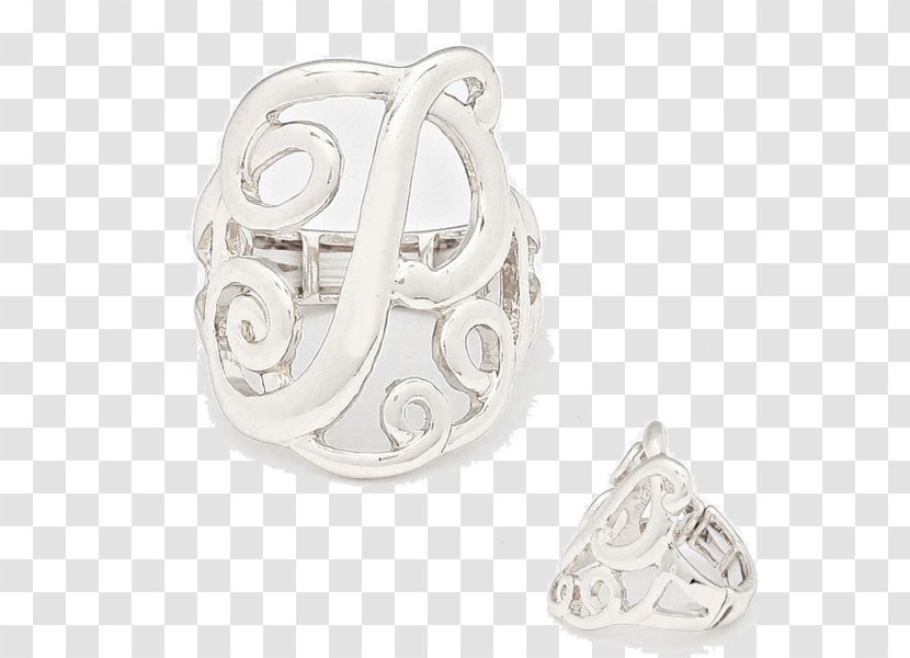 Earring Jewellery Necklace Silver Bracelet - Monogram - Ring Transparent PNG