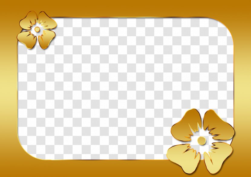 Pixabay Gold Public Domain Illustration - Youtube - Flower Frame Photo Transparent PNG