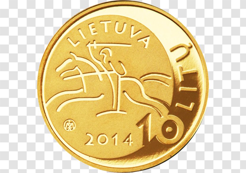 Lithuanian Litas Gold Coin Transparent PNG