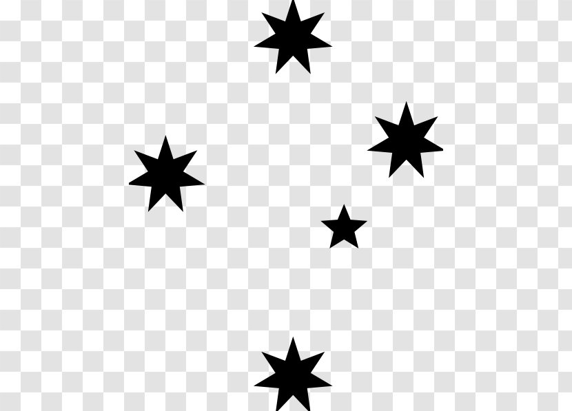 Southern Cross, Victoria Cross All-Stars Decal Clip Art - Australia - Black Stars Clipart Transparent PNG
