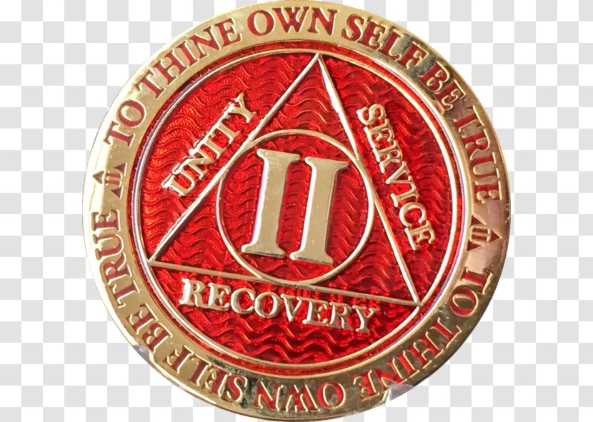 Alcoholics Anonymous Sobriety Coin Badge Medal Gold Transparent PNG