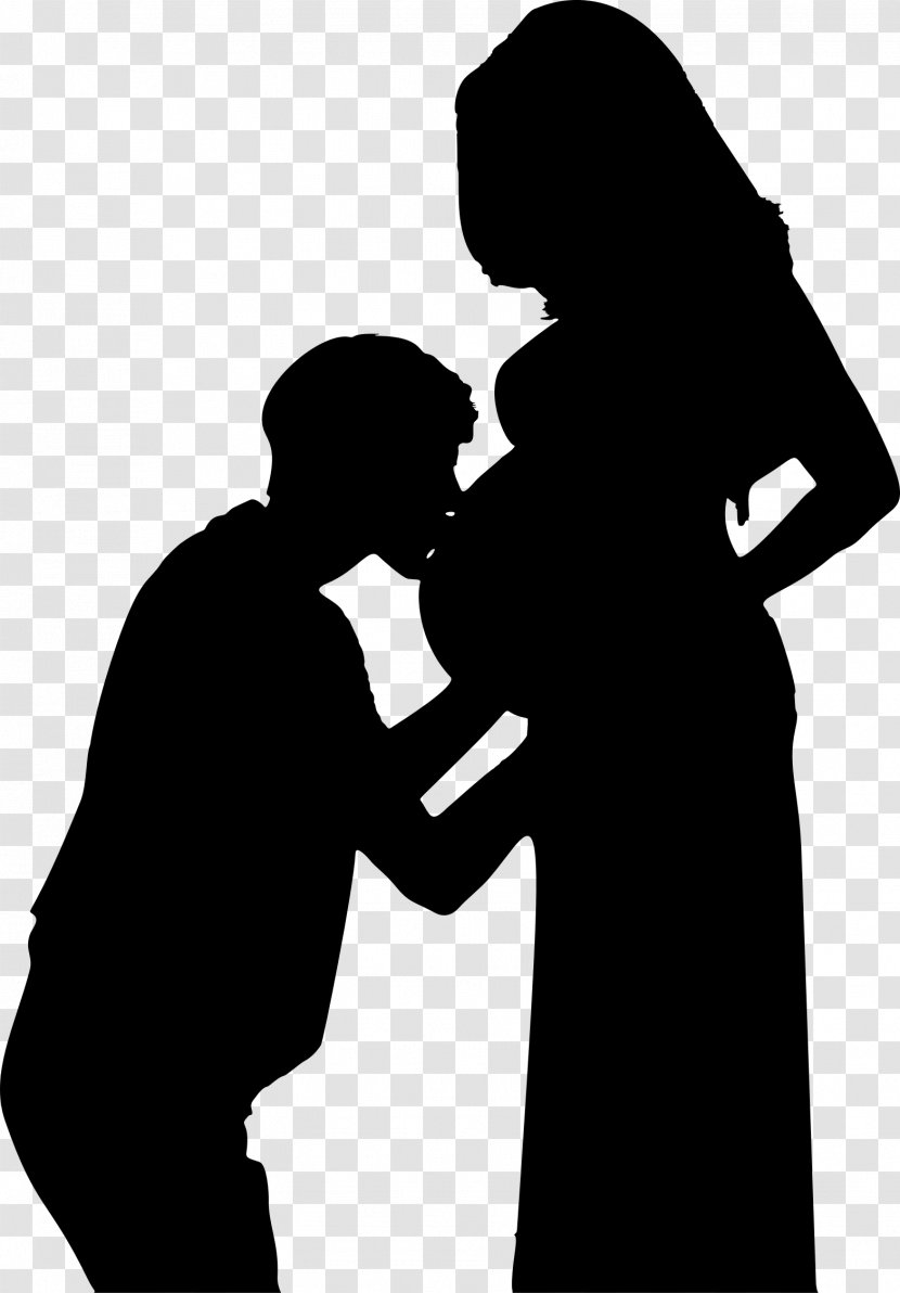 Pregnancy Wife Kiss Woman - Silhouette Transparent PNG