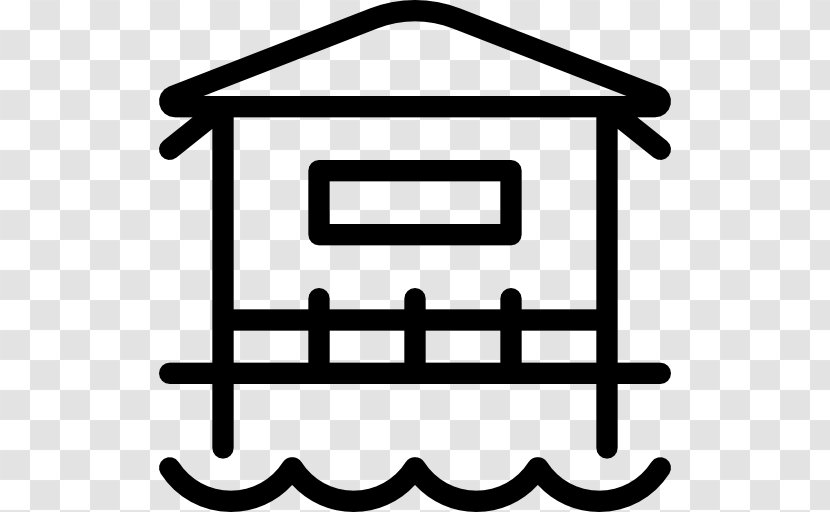 Clip Art - Black And White - Beach House Transparent PNG