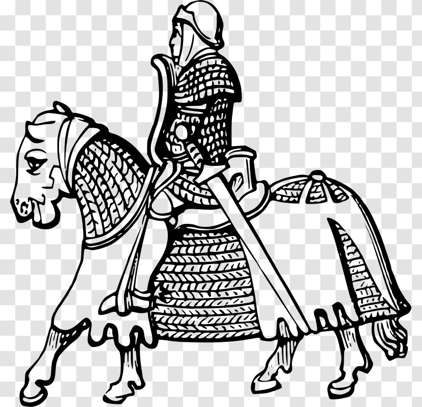 Knights Templar Drawing Clip Art - Monochrome Photography - Knight Transparent PNG