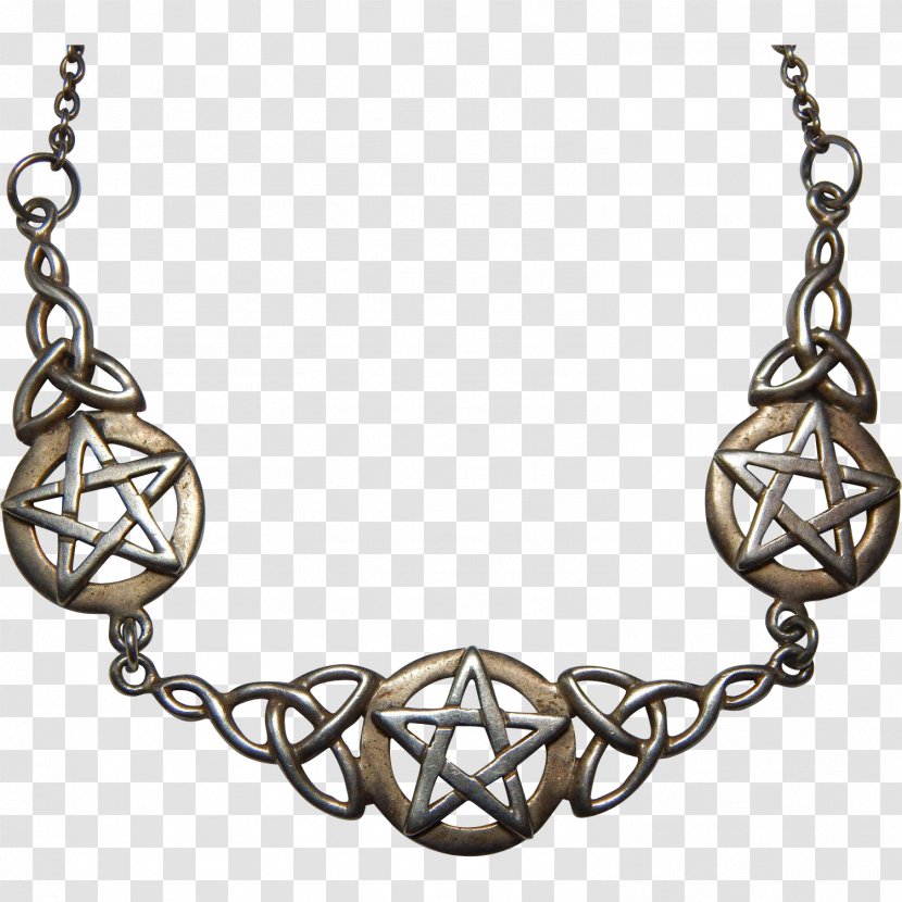 Jewellery Necklace Silver Pentacle Pentagram - Clothing Accessories Transparent PNG