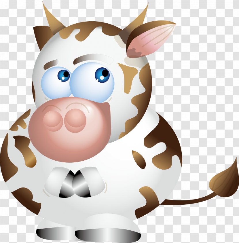 Cartoon Illustration - Animal - Cow Vector Transparent PNG
