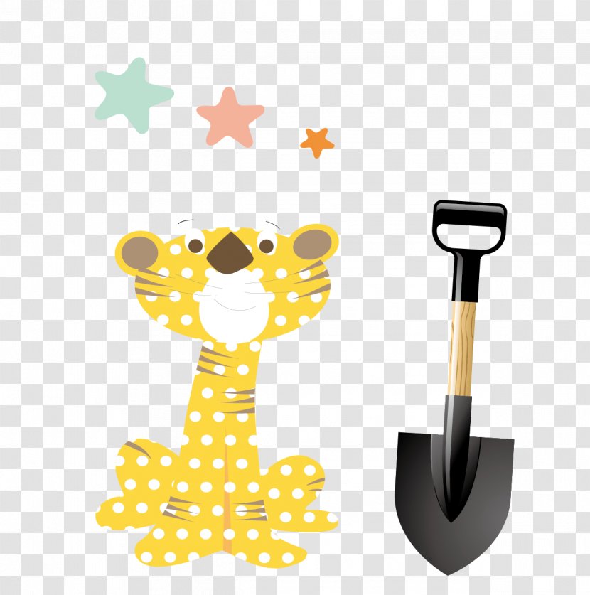 Tiger Adobe Illustrator Cartoon Animation - Shovel Vector Material Transparent PNG