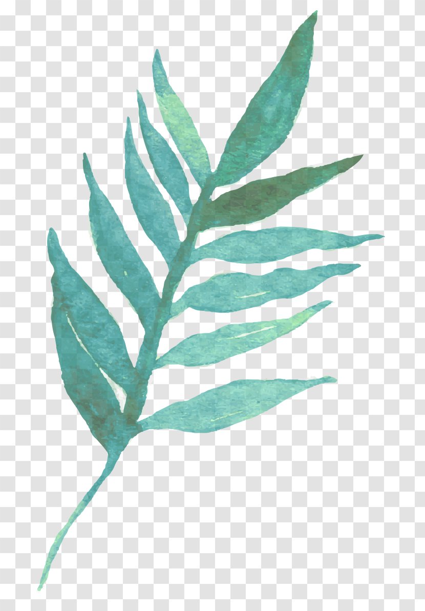 Leaf Watercolor Painting Typography - Plant Transparent PNG