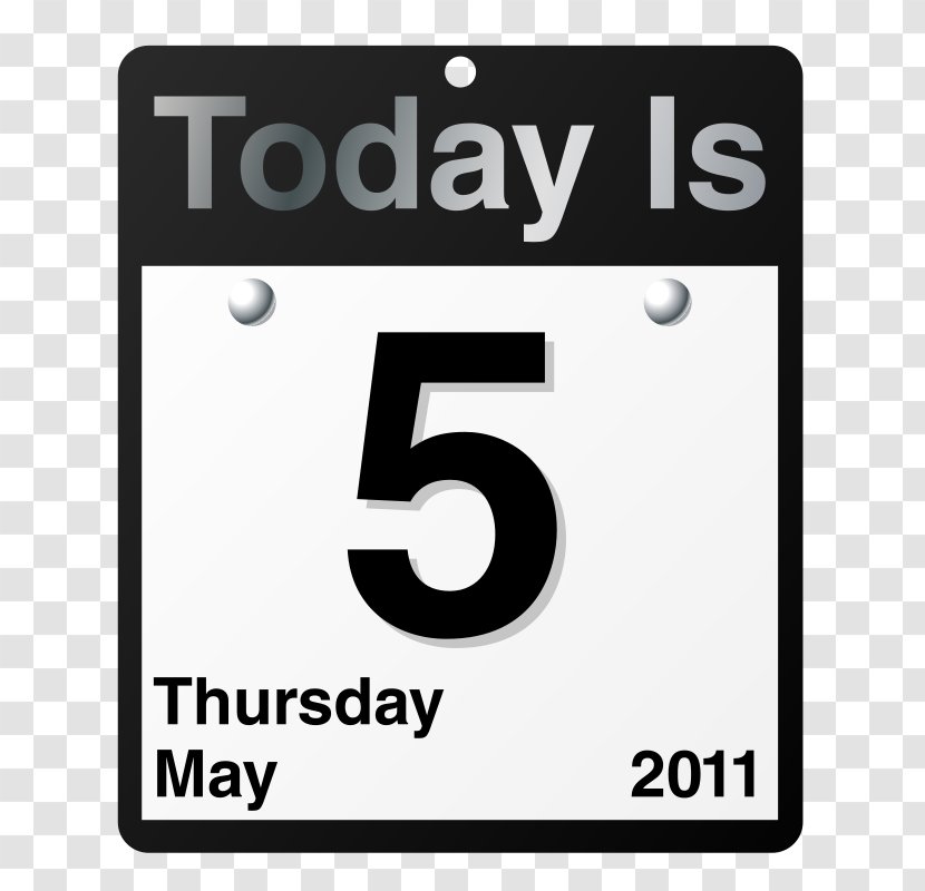 Calendar Date Weekday Day Clip Art - Technology - Today Cliparts Transparent PNG