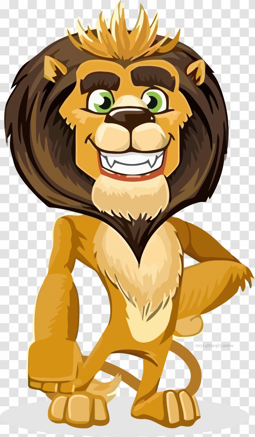 Cartoon Animated Clip Art Lion Big Cats - Wildlife - Animation Transparent PNG