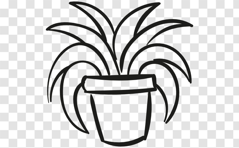 Potted - Black And White - Artwork Transparent PNG