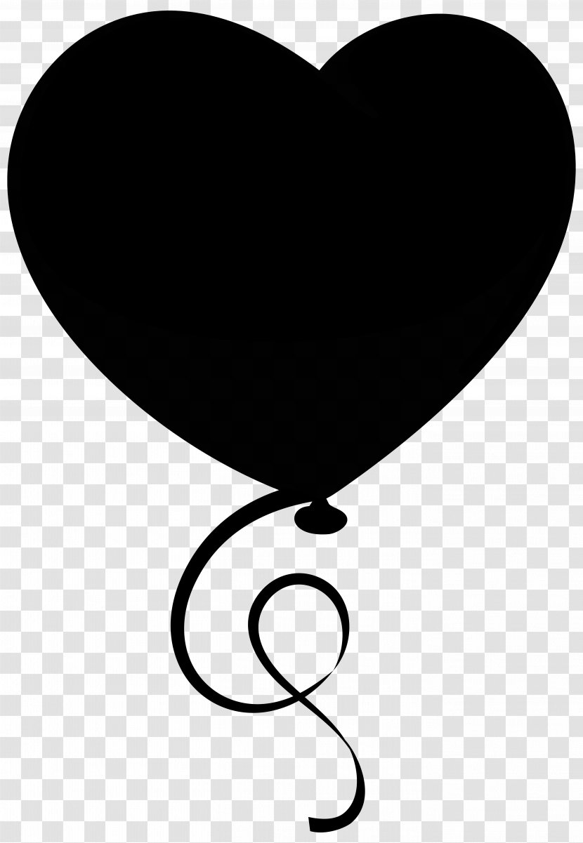 Clip Art Heart Product Design Line Balloon - M095 - Blackandwhite Transparent PNG