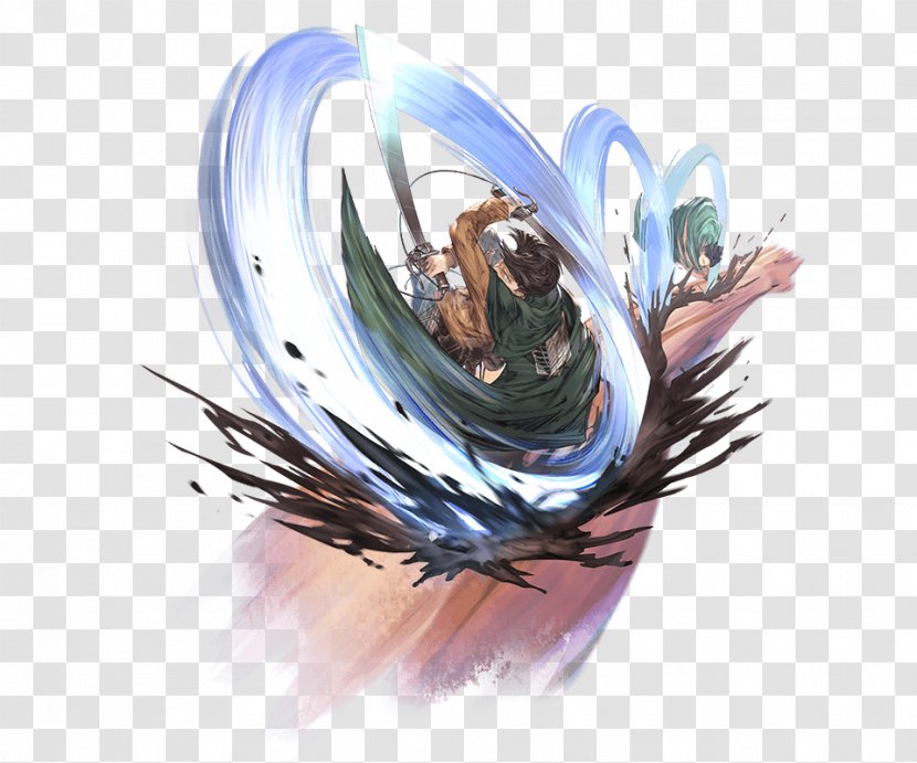 Granblue Fantasy Attack On Titan Levi Mikasa Ackerman Eren Yeager - Watercolor - Cartoon Transparent PNG