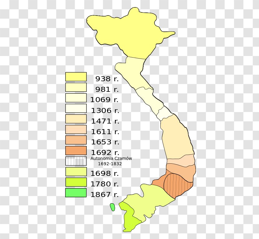 Vietnamese People Historia Wietnamu Nam Tiến - Area - Vietnam Map Transparent PNG