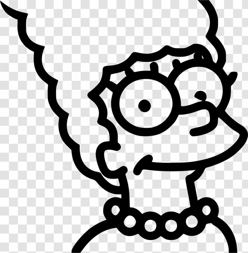 Marge Simpson Bart Homer Clip Art Lisa - Monochrome Photography Transparent PNG