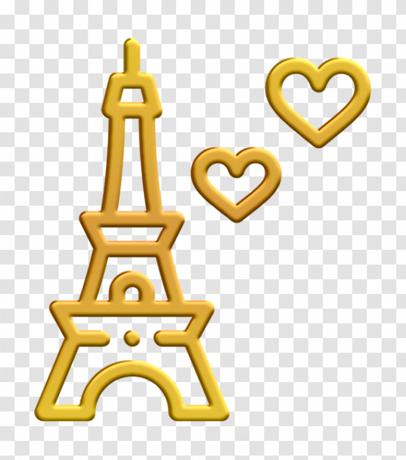 Eiffel Tower Icon Landmark Icon Valentines Day Icon Transparent PNG