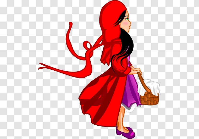 Little Red Riding Hood Big Bad Wolf Clip Art - Silhouette - Cartoon Beauty Illustration Transparent PNG