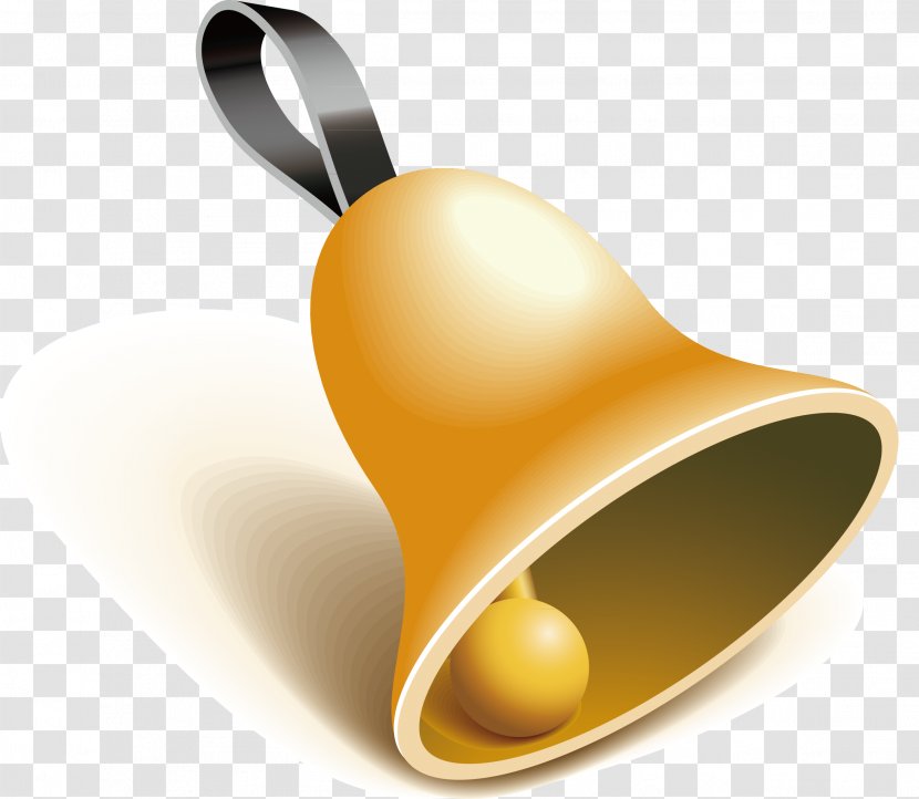 Student School Bell - Middle - Hand Painted Yellow Iron Element Transparent PNG
