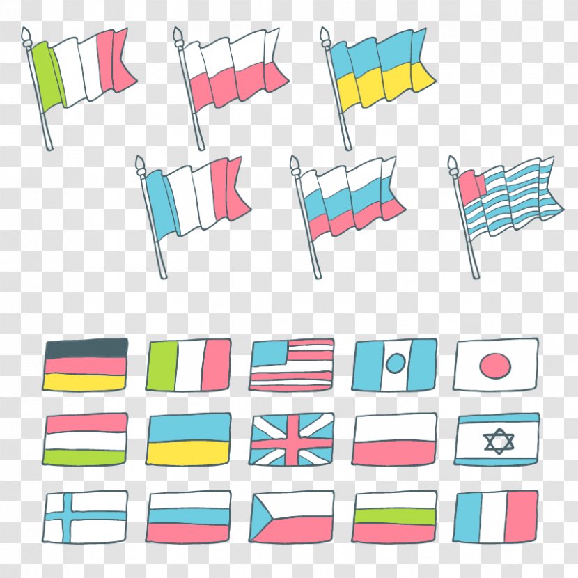 National Flag Clip Art - Area - Hand Colored Flags Transparent PNG