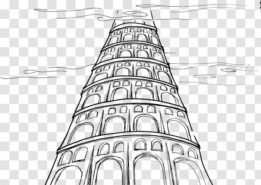 Tower Of Babel Shinar Genesis Drawing Bible - Facade - Cary Vector Transparent PNG