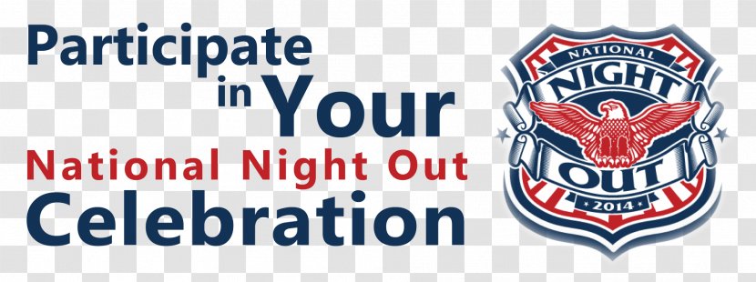 T-shirt National Night Out Logo Banner Trademark - Text Transparent PNG