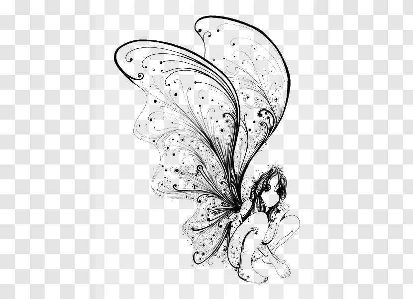 Illustrator Drawing Graphic Design Idea - Flower - Butterfly Fairy Transparent PNG